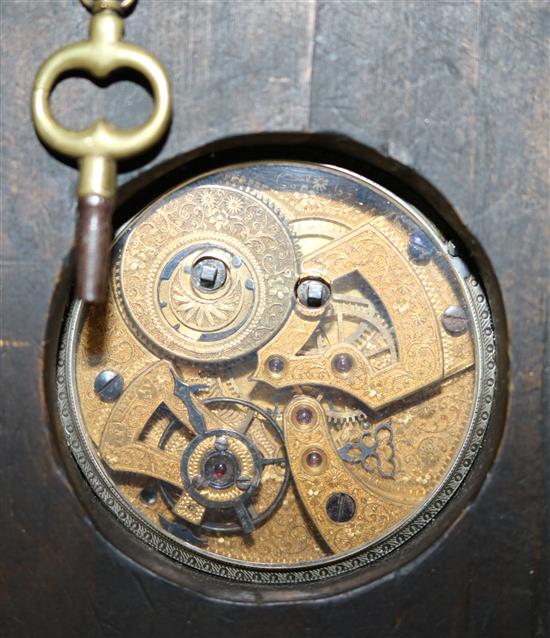 A 19th century Continental mahogany cased miniature bracket timepiece, 8in.